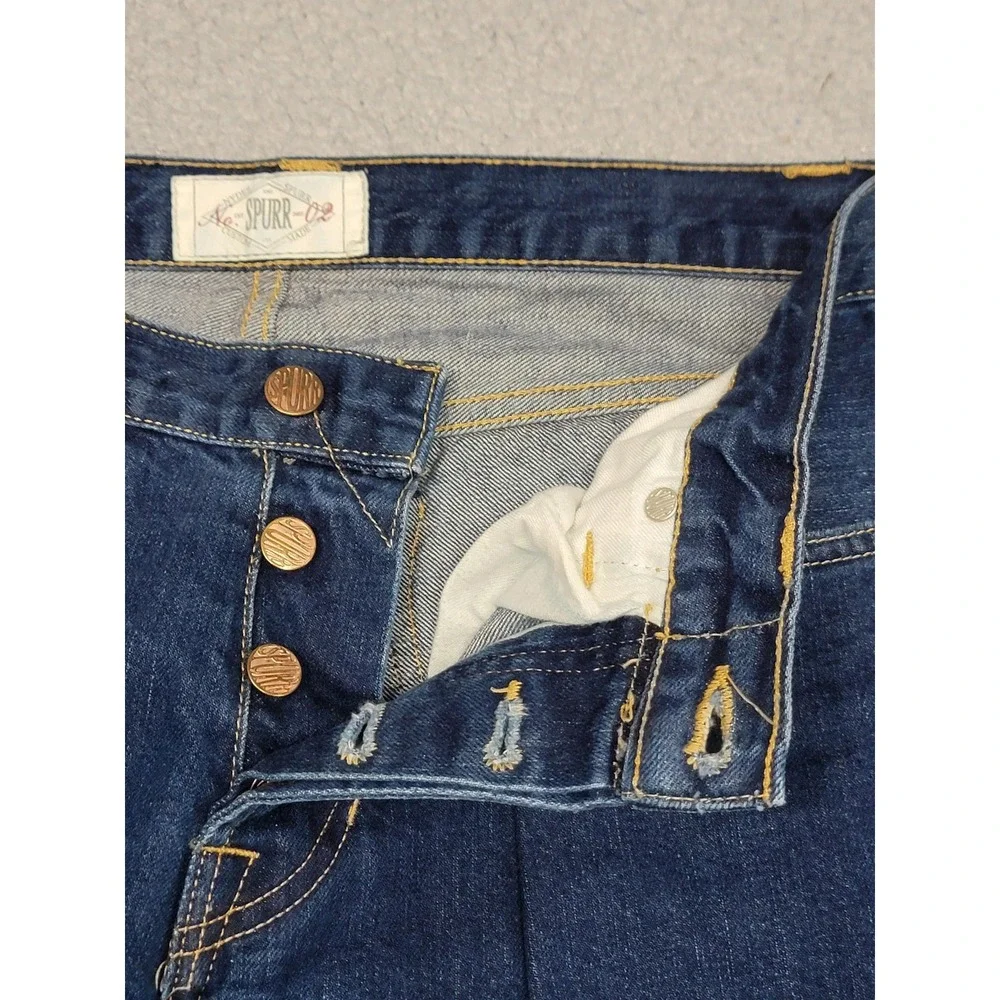 SPURR Jeans Mens 31 (Fits‎ 28x29) Blue Denim Straight Button Fly Selvedge USA